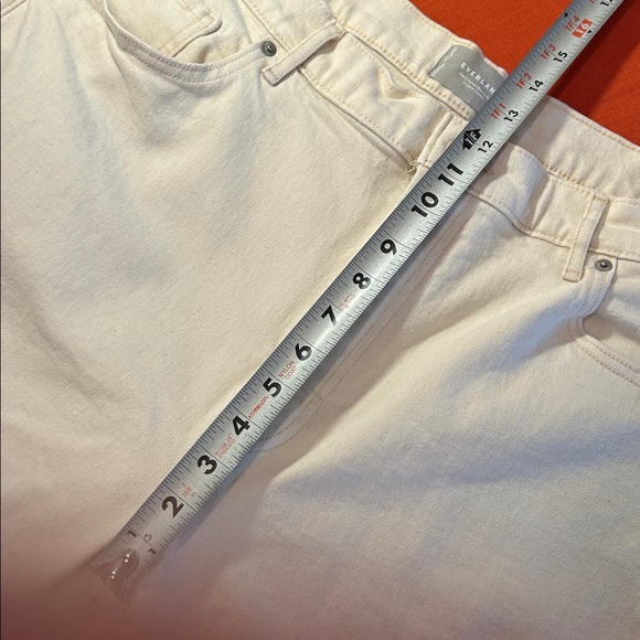 Everlane women’s ecru ivory crop cheeky jeans. 5 pocket organic cotton. 33. EUC - Picture 10 of 12